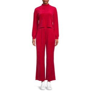 LoveTrend New York Women’s Velour Pants Set, 2-Piece